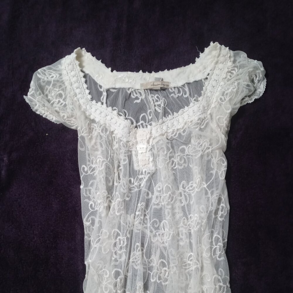 Sheer Lacy Babydoll Top